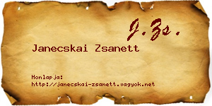 Janecskai Zsanett névjegykártya